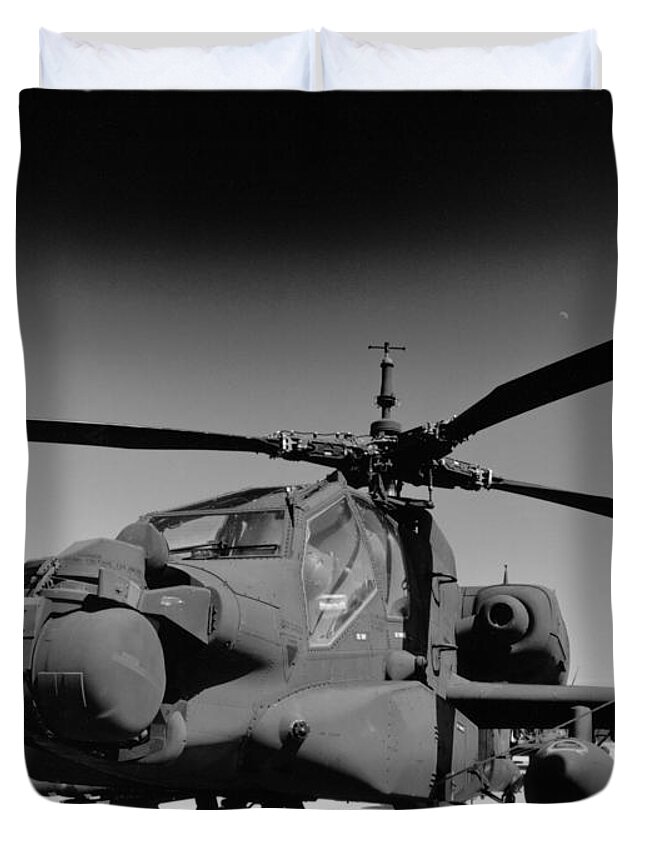 Photography Duvet Cover featuring the photograph Apache Helicopter by Frederic A Reinecke