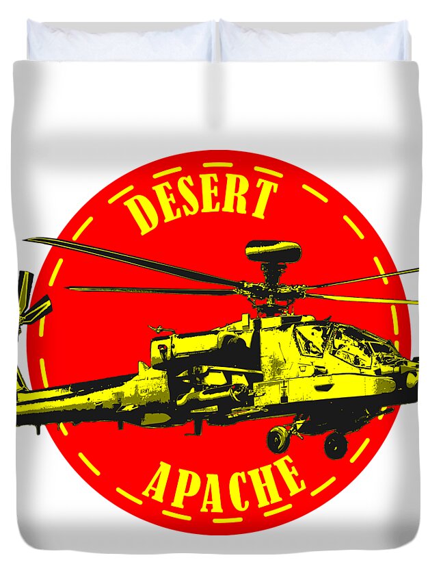 Apache Duvet Cover featuring the digital art Apache on Desert by Piotr Dulski