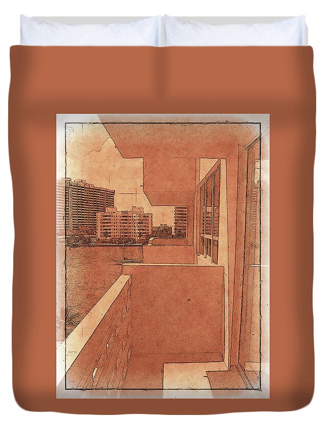 Florida Duvet Cover featuring the photograph Apartment Balcony by Phil Perkins