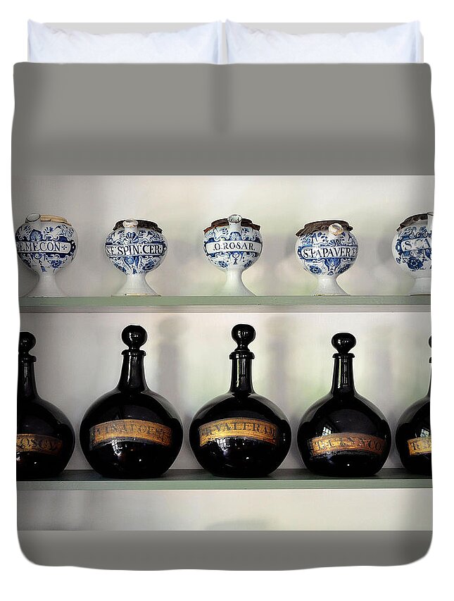 Digital Duvet Cover featuring the photograph Apothecary by Richard Ortolano