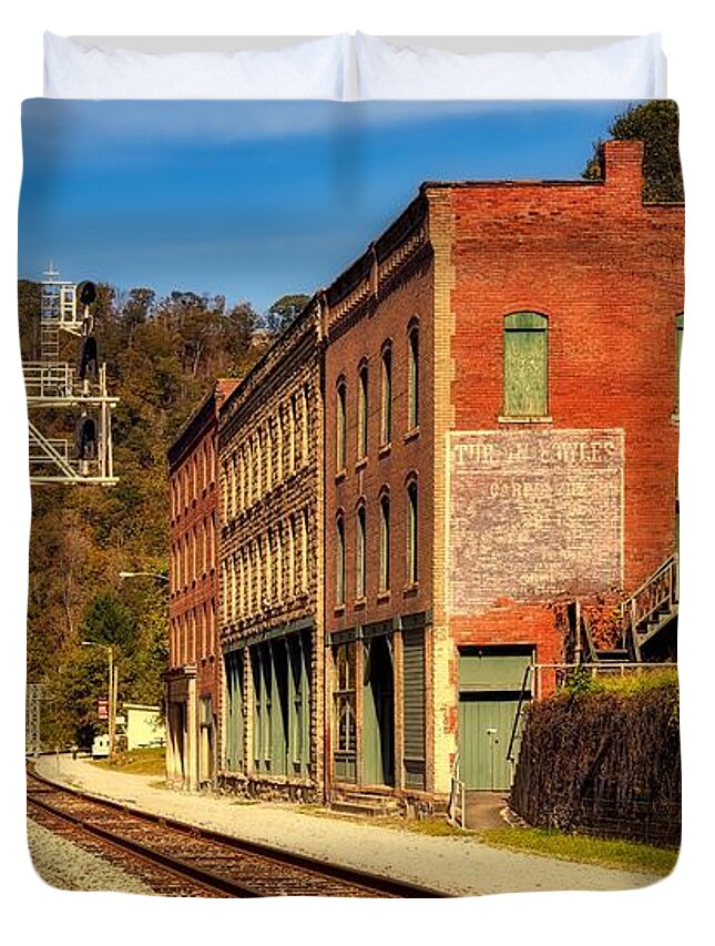 Appalachia Duvet Cover featuring the photograph Appalachian Coal Town by Mountain Dreams