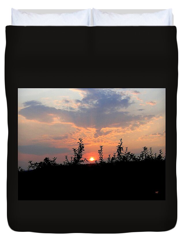 Sunset Duvet Cover featuring the photograph Apple Orchard Silhouette by Will Borden