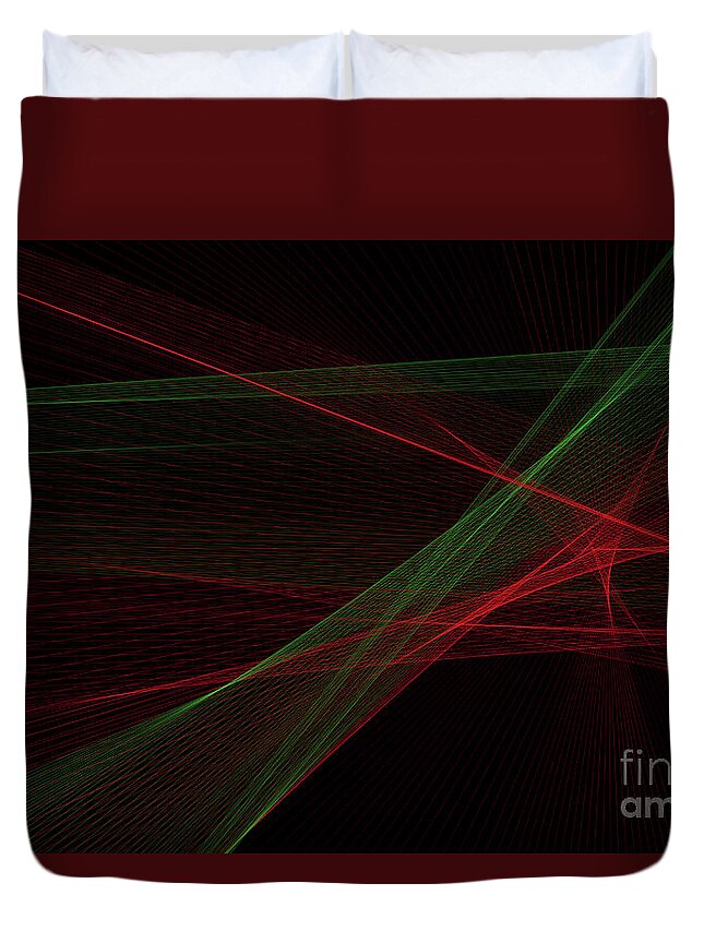 Abstract Duvet Cover featuring the digital art Apple Tree Computer Graphic Line Pattern by Frank Ramspott
