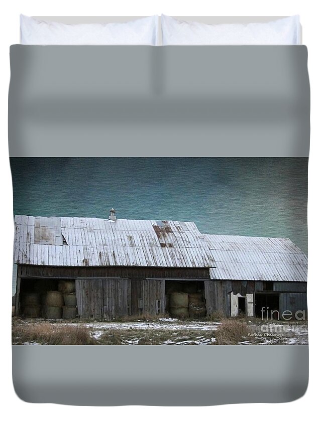 Barn Duvet Cover featuring the photograph Approaching Storm by Kathie Chicoine