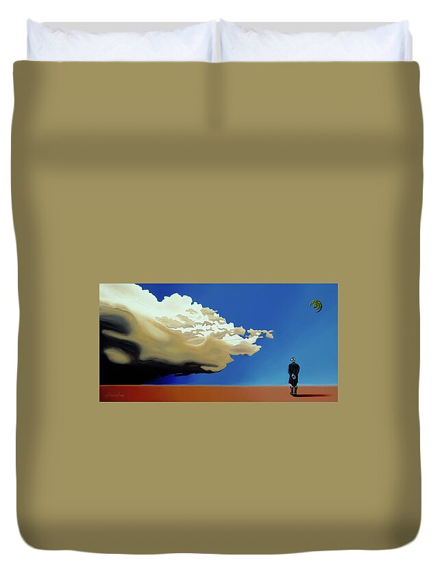 Duvet Cover featuring the painting Approaching Storm by Paxton Mobley