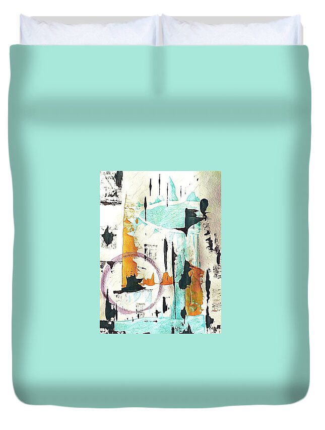 Bright Duvet Cover featuring the painting Aquarius by 'REA' Gallery
