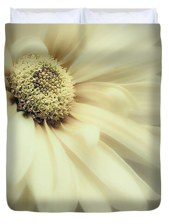 Flower Duvet Cover featuring the photograph Arabesque in Soft Moss by Darlene Kwiatkowski