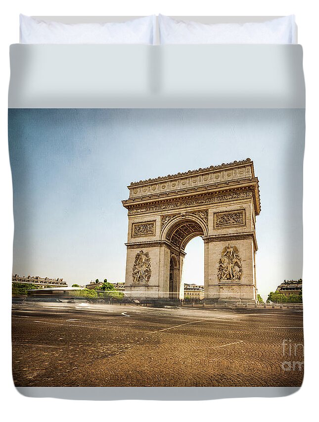 Arc De Triumph Duvet Cover featuring the photograph Arc de Triumph by Hannes Cmarits