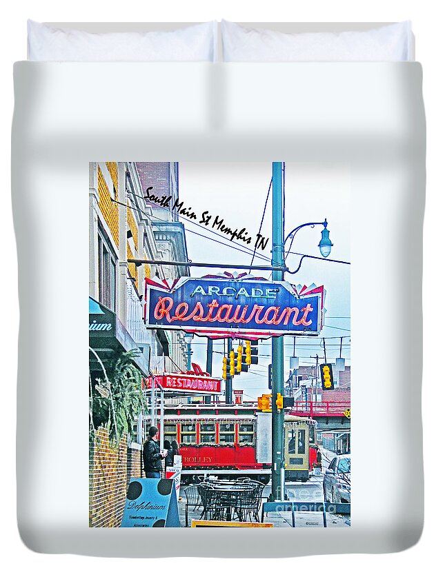Diner Duvet Cover featuring the photograph Arcade Restaurant South main Memphis TN by Lizi Beard-Ward