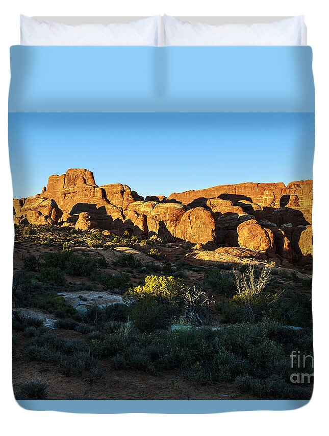 Arches National Park Duvet Cover featuring the photograph Arches National Park Sunset by Ben Graham