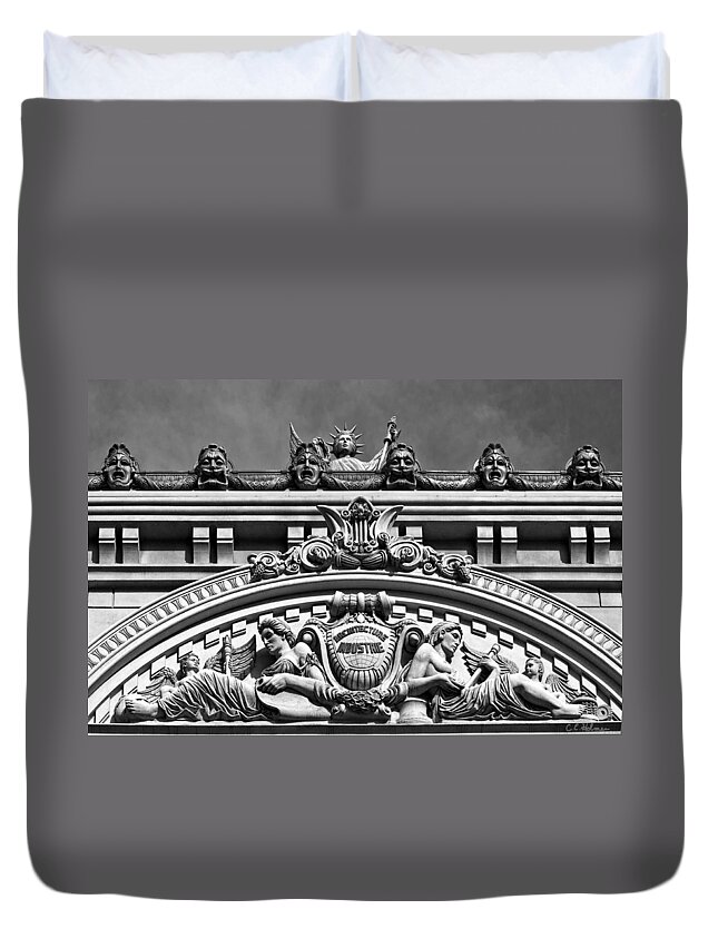 Architecture Duvet Cover featuring the photograph Architecture Industrie B-W by Christopher Holmes