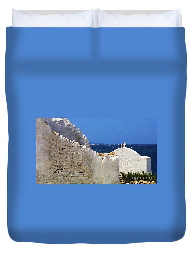 Mykonos Duvet Cover featuring the photograph Architecture Mykonos Greece 2 by Bob Christopher