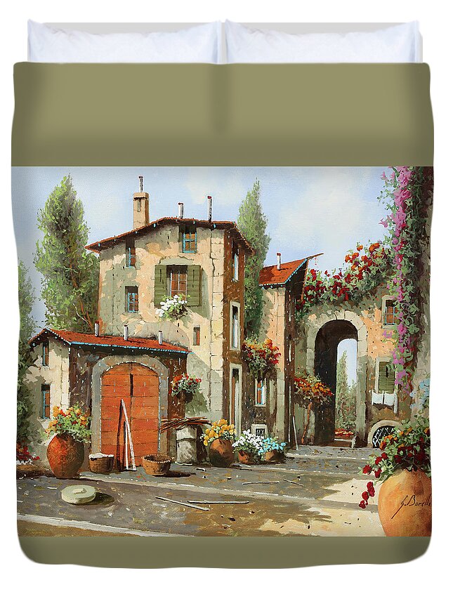 Arch Duvet Cover featuring the painting Arco Finale by Guido Borelli