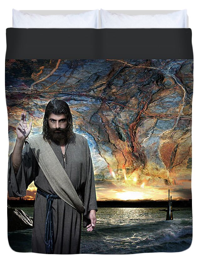 Jesus Duvet Cover featuring the photograph Arise by Acropolis De Versailles