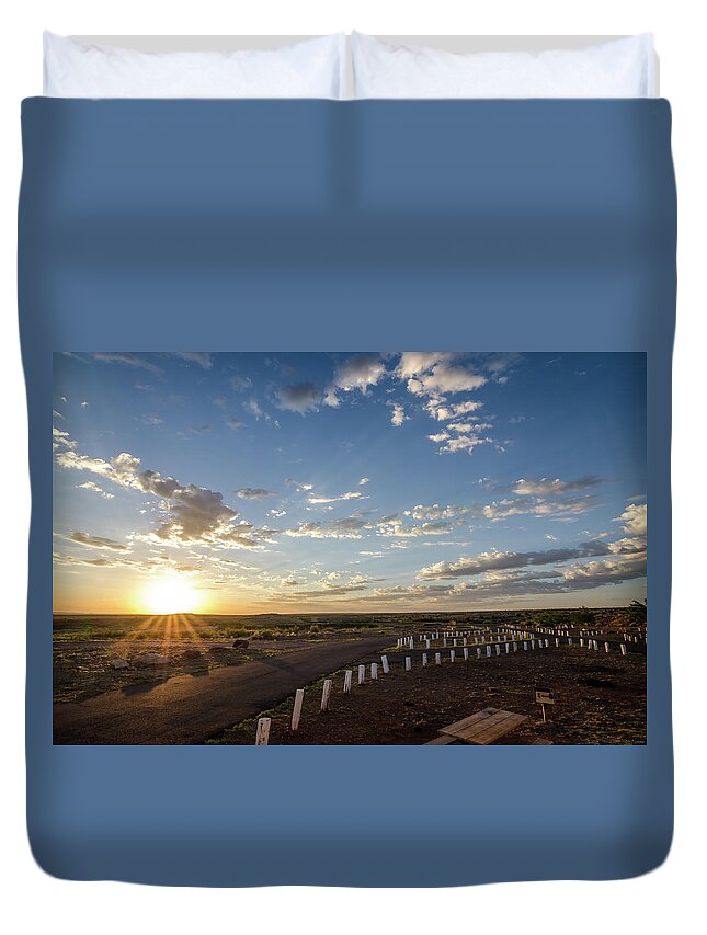 Landscape Duvet Cover featuring the photograph Arizona Sunrise by Margaret Pitcher