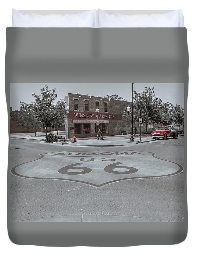 Rt66 Duvet Cover featuring the photograph Arizonas Route 66 by Darrell Foster
