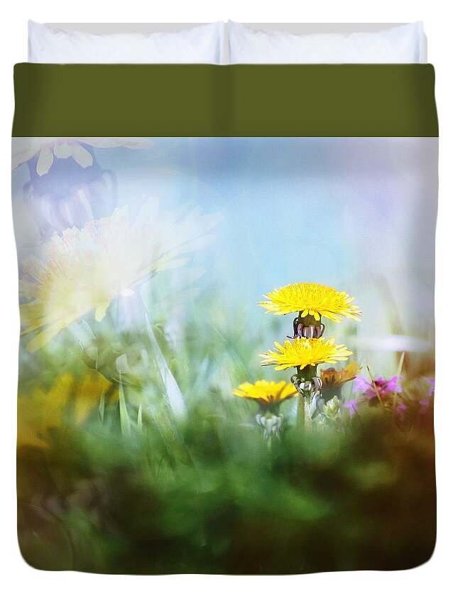 Dandelion Duvet Cover featuring the photograph Around The Meadow by Jaroslav Buna