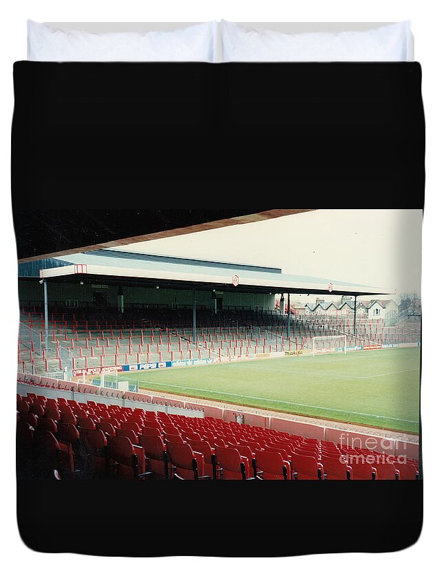 Arsenal Duvet Cover featuring the photograph Arsenal - Highbury - North Bank 1 - 1992 by Legendary Football Grounds
