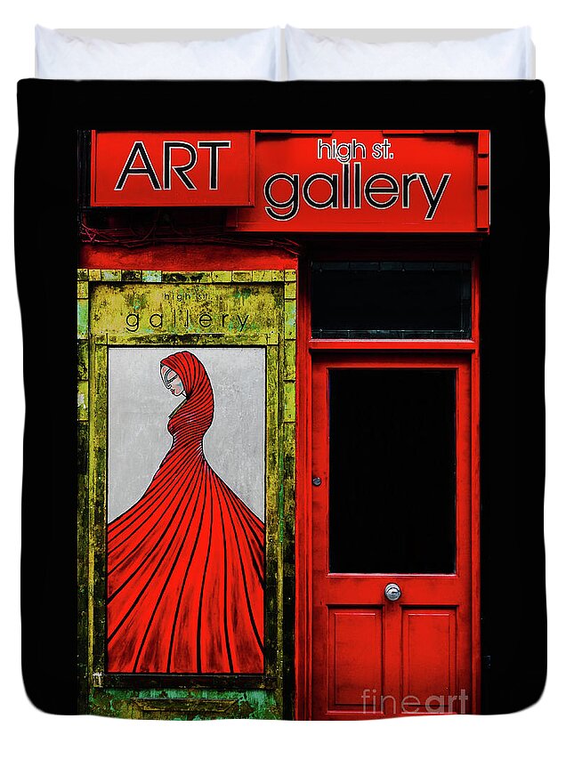 Magical Ireland Duvet Cover featuring the photograph Art Gallery Shop Front by Lexa Harpell