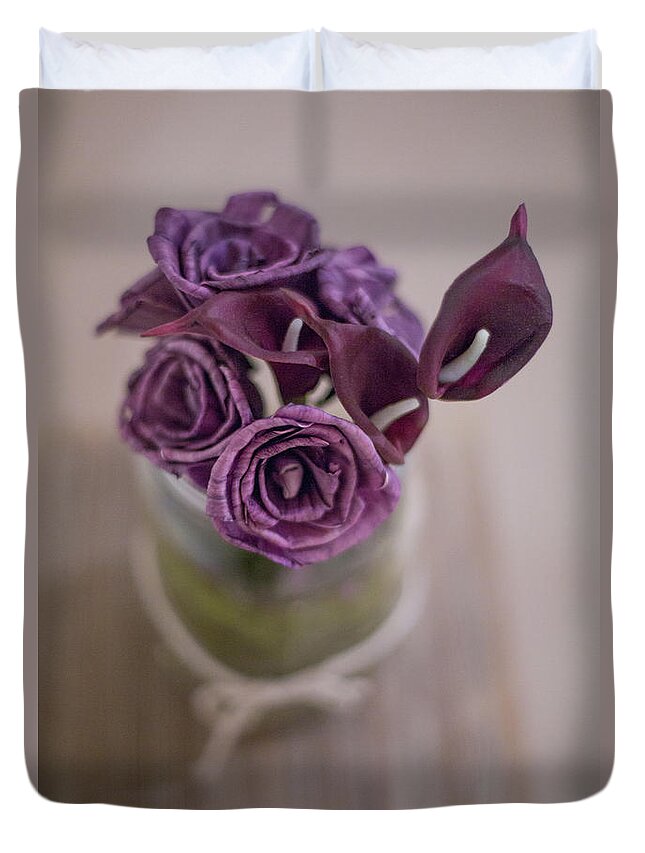 Flowers Duvet Cover featuring the photograph Art of Simplicity by Elvira Pinkhas