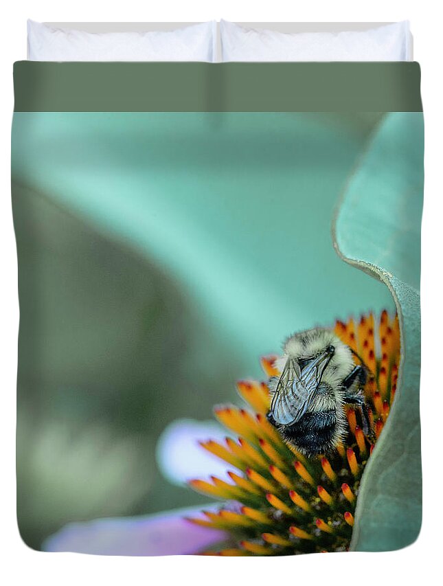  Duvet Cover featuring the photograph Art Of The Flower And Bee.... by Paul Vitko