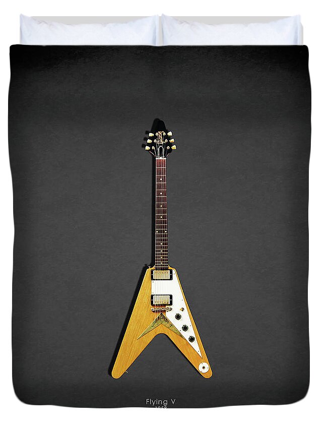 Gibson Flying V Duvet Cover featuring the photograph Gibson Flying V by Mark Rogan