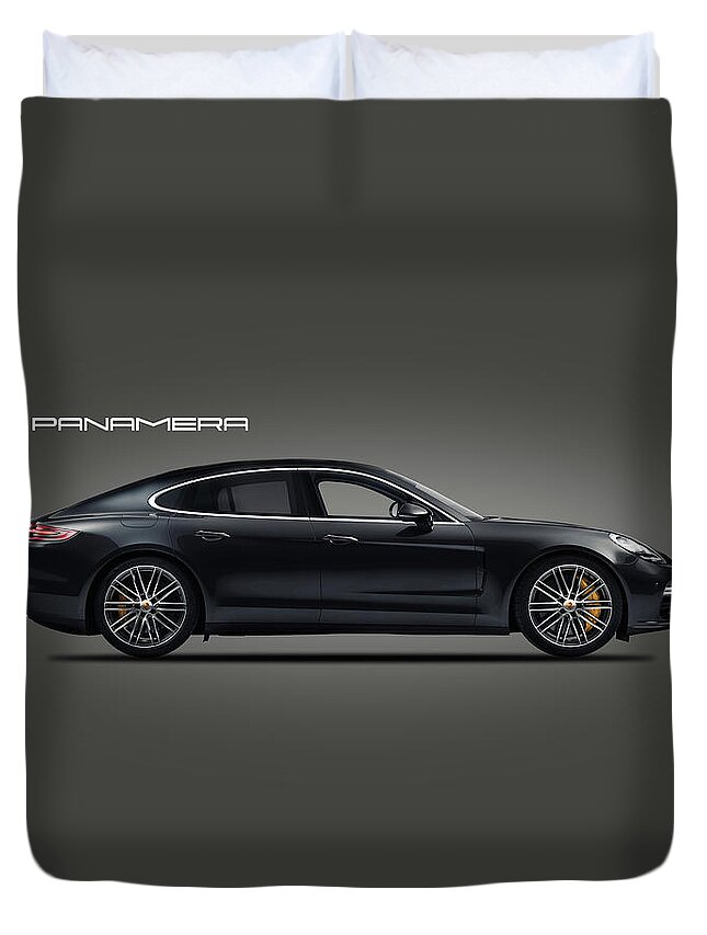 Porsche Panamera Duvet Cover featuring the photograph The Panamera by Mark Rogan