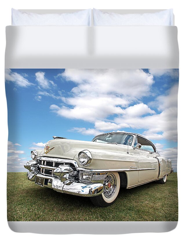Cadillac Duvet Cover featuring the photograph Glory Days - '53 Cadillac by Gill Billington