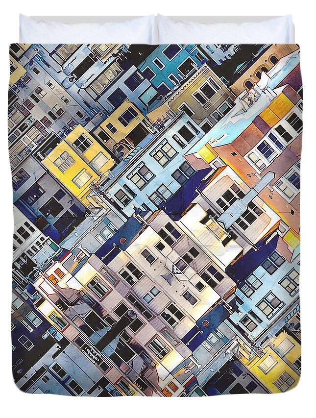 City Duvet Cover featuring the photograph Apartments In The City by Phil Perkins