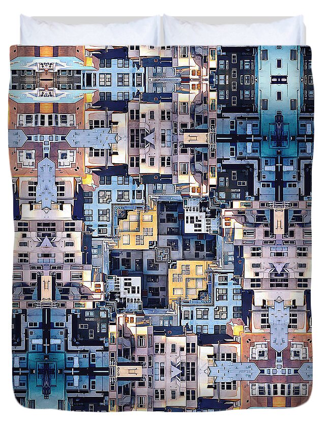 Apartments Duvet Cover featuring the photograph Community of Cubicles by Phil Perkins