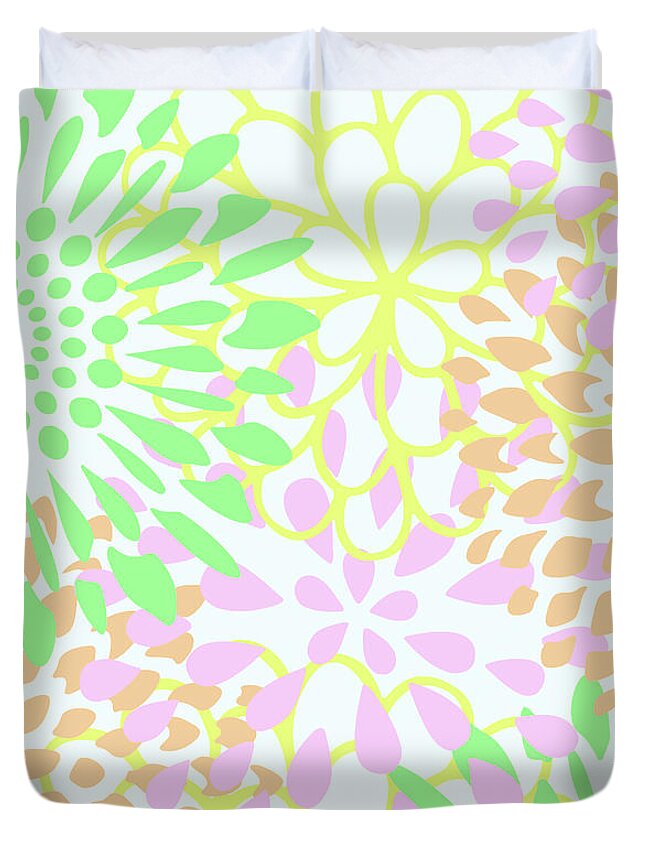 Pastel Colors Duvet Cover featuring the digital art Pretty Pastels by Inspired Arts