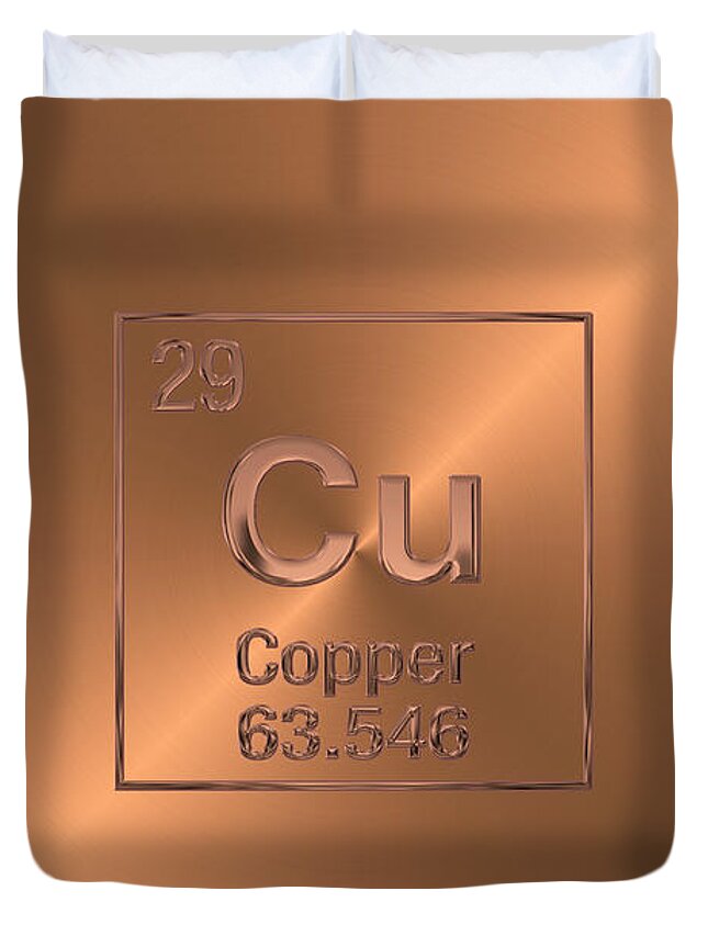 Periodic Table Of Elements Copper Cu Duvet Cover For Sale By