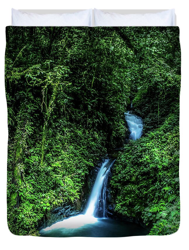 #faatoppicks Duvet Cover featuring the photograph Jungle Waterfall by Nicklas Gustafsson