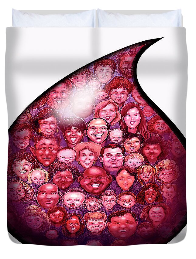 Blood Duvet Cover featuring the digital art Drop of Blood by Kevin Middleton