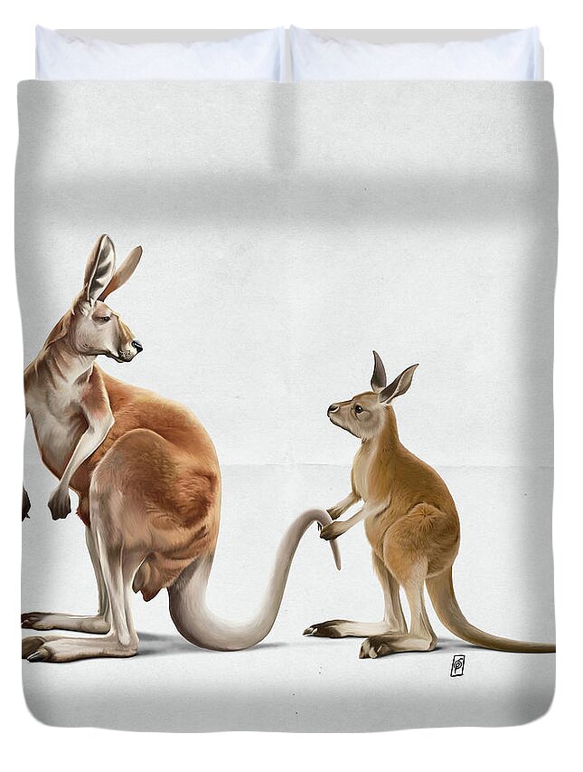 Illustration Duvet Cover featuring the digital art Being Tailed Wordless by Rob Snow