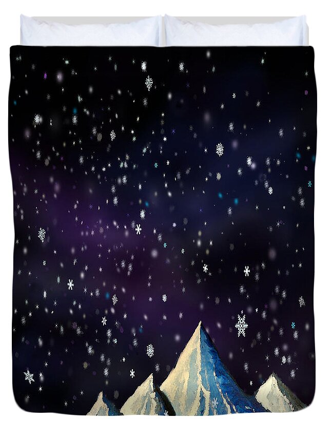 Star Duvet Cover featuring the digital art Snowfakes by Kevin Middleton