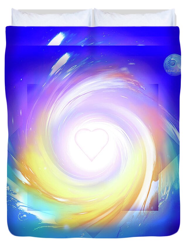 Awakening Duvet Cover featuring the mixed media 5D Activation Portal by Sibli Sarah Jeane