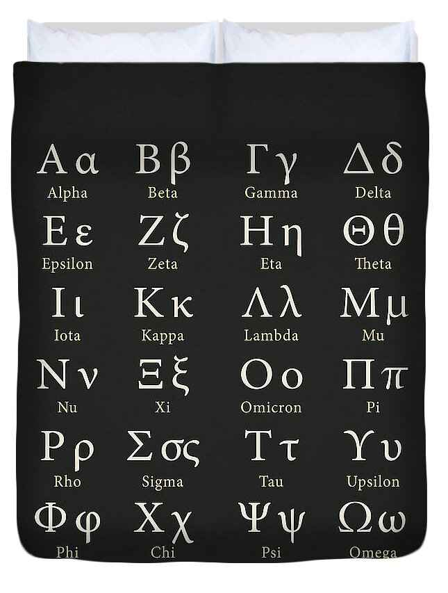 Greek Alphabet Duvet Cover featuring the photograph The Greek Alphabet by Mark Rogan