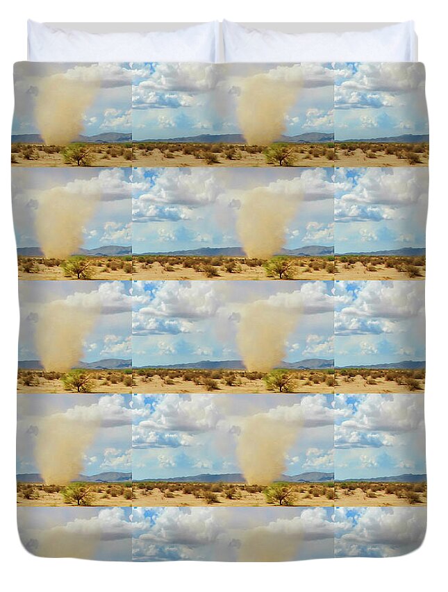 Arizona Duvet Cover featuring the photograph Sonoran Desert Dust Devil by Judy Kennedy