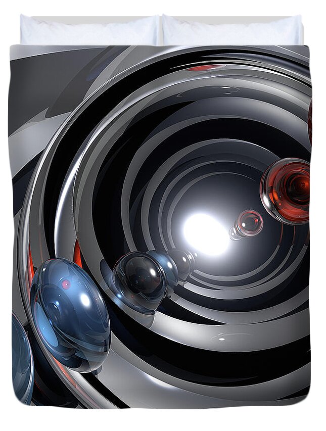 Surreal Duvet Cover featuring the digital art Abstract Camera Lens by Phil Perkins