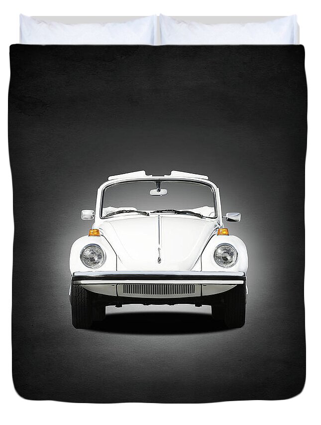 Triple White Super Beetle Duvet Cover featuring the photograph Volkswagen Beetle by Mark Rogan