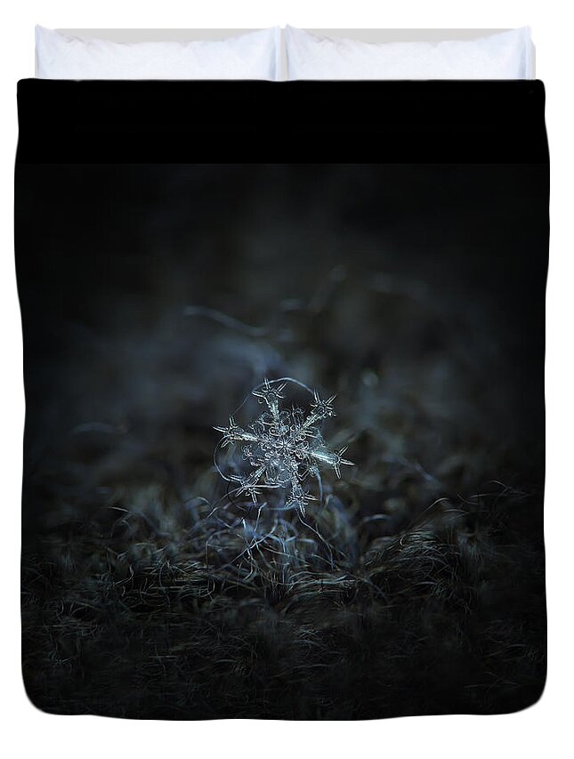 Snowflake Duvet Cover featuring the photograph Snowflake photo - Starlight by Alexey Kljatov