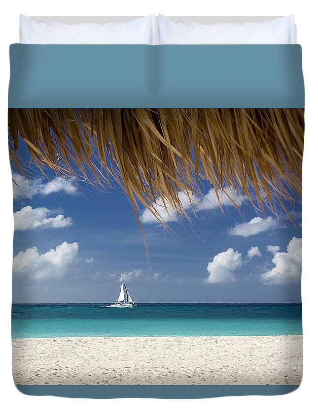 Aruba Duvet Cover featuring the photograph Aruba Sailing by Brian Jannsen