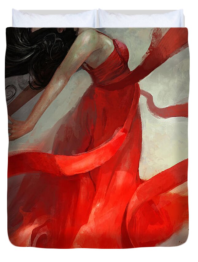 Dancer Duvet Cover featuring the painting Ascension by Steve Goad