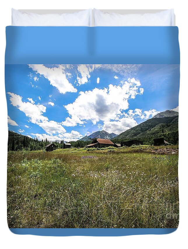 Ashcroft Ghost Town Duvet Cover featuring the photograph Ashcroft Ghost Town Photo Five by Veronica Batterson