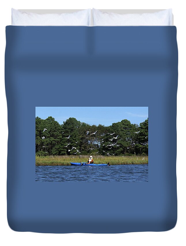 De Duvet Cover featuring the photograph Assawoman Wildlife Area #04726 by Raymond Magnani