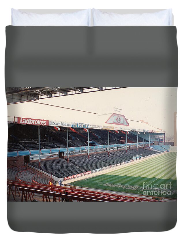 Aston Villa Duvet Cover featuring the photograph Aston Villa - Villa Park - West Stand Trinity Road 1 - Leitch - April 1991 by Legendary Football Grounds