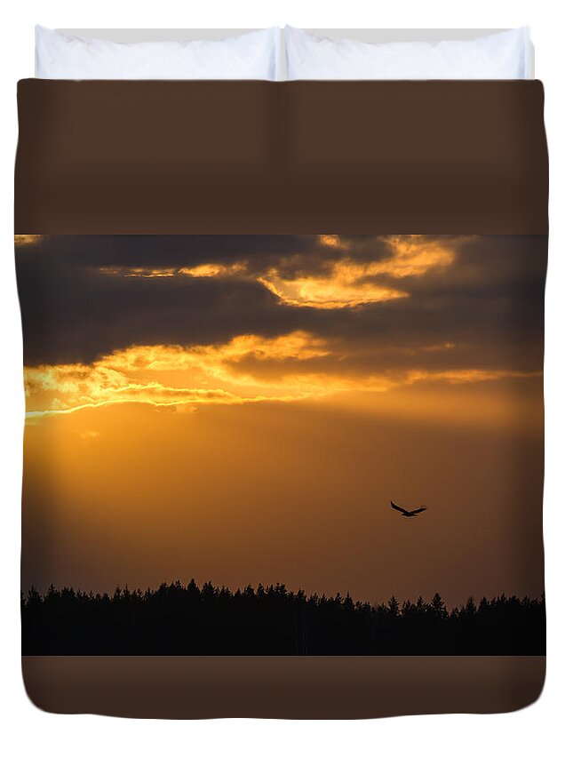 At Nightfall Duvet Cover featuring the photograph At nightfall by Torbjorn Swenelius