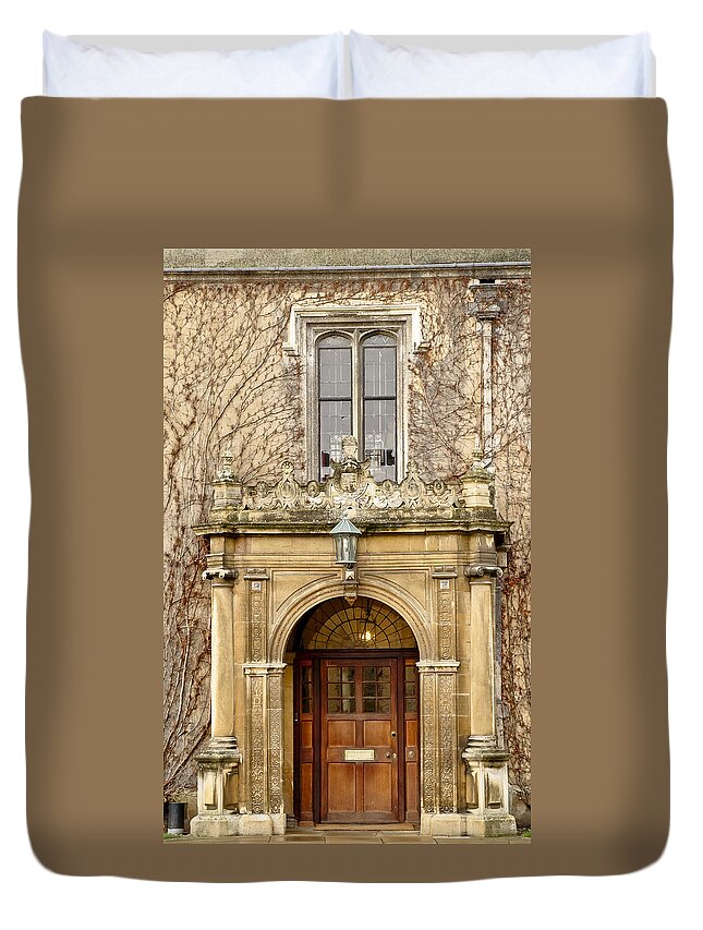 Entrance Duvet Cover featuring the photograph At the entrance door. by Elena Perelman