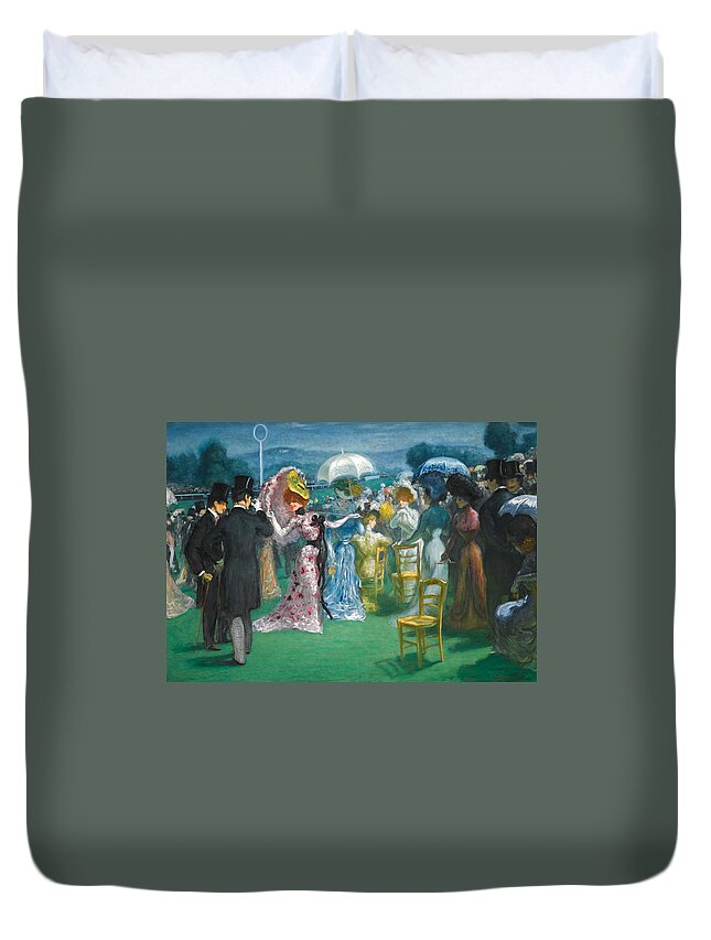 Louis Anquetin Duvet Cover featuring the painting At the Races by Louis Anquetin